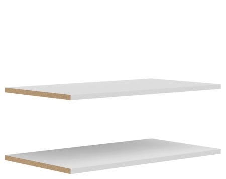 Set de 2 rafturi Saturn, albe, 107/2,2/45 cm