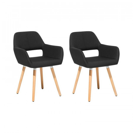 Set de 2 scaune Alida, negru, 81 x 44 cm - Img 1