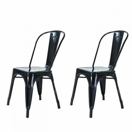 Set de 2 scaune Alsafi, negru, 72 x 40 x 40 cm - Img 1