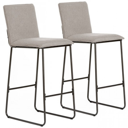 Set de 2 scaune de bar Yoko, taupe, 102 x 55 x 43 cm - Img 1