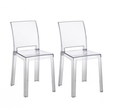 Set de 2 scaune Mia, transparent, 46 x 82 x 44 cm - Img 1