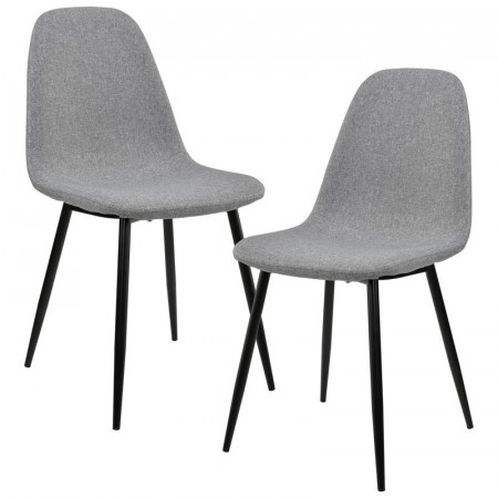 Set de 2 scaune tapitate Esposito, gri/negru, 86 x 46 x 54 cm - Img 1