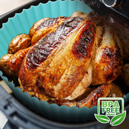 Set de 2 vase pentru friteuza cu aer Axnsatre, silicon, gri, 22 x 17 x