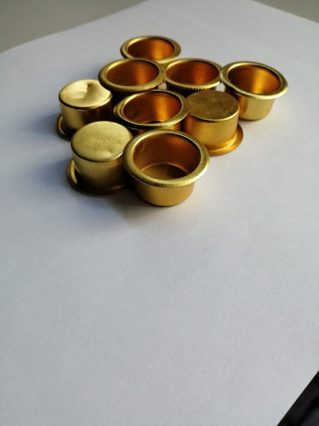 Set de 20 suporturi de lumanari Avalizard, metal, auriu, 1,9 cm