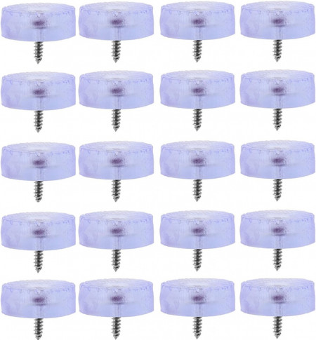 Set de 20 tampoane pentru picioarele mobilierului Sysoon, silicon/metal, argintiu/albastru, 3 x 1 cm