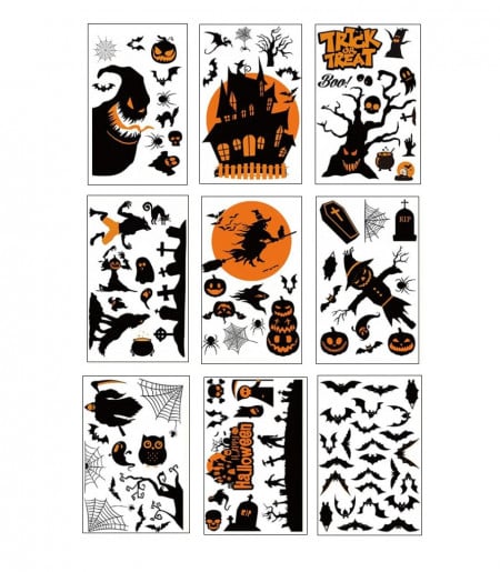 Set de 30 foi cu stickere pentru Halloween Fyvadio, hartie, multicolor, 19 x 30 cm
