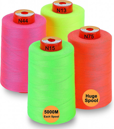 Set de 4 bobine cu ata pentru cusut New brothread, poliester, multicolor, 5000 m