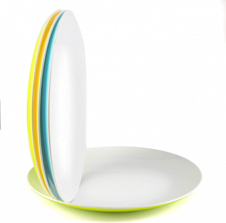 Set de 4 farfurii Maxi Nature Kitchenware, plastic, multicolor, 25 cm