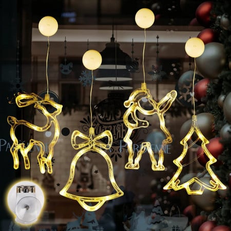 Set de 4 figurine iluminate LED Salcar, alb cald, 15 x 21 cm