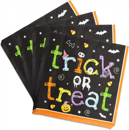 Set de 40 servetele pentru Halloween Clvsyh, hartie, multicolor, 32,5 x 32,5 cm