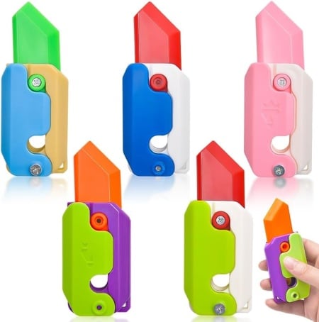 Set de 5 cutite senzoriale pentru copii Yizemay, plastic, multicolor, 5 x 11 cm