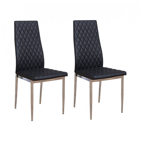 Set de 6 scaune Samirah, negru, 97 x 42 cm - Img 1