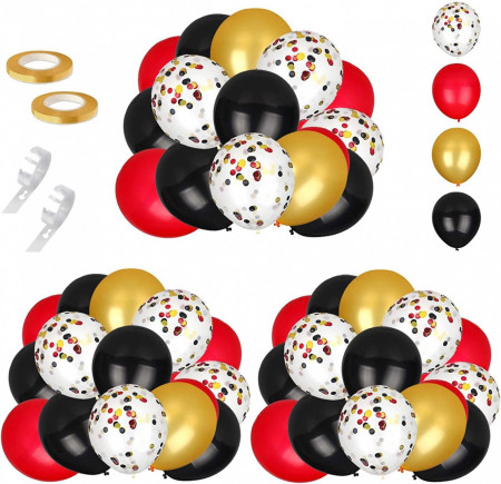 Set de 90 baloane Sayala, latex, multicolor, 30 cm