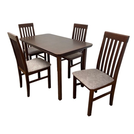 Set masa DM4 Maxima si 4 scaune DM1 Tilo, nuc, 70x76x120/150 cm