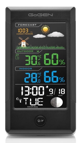 Statie meteo interior-exterior GoGEN ME 1296, senzor extern fara fir, LCD color - Img 1