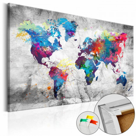 Tablou „World Map”, multicolor, 60 x 90 cm - Img 1