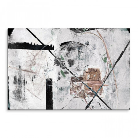 Tablou Abstrakt 750, gri deschis, 80 x 120 x 2 cm - Img 1