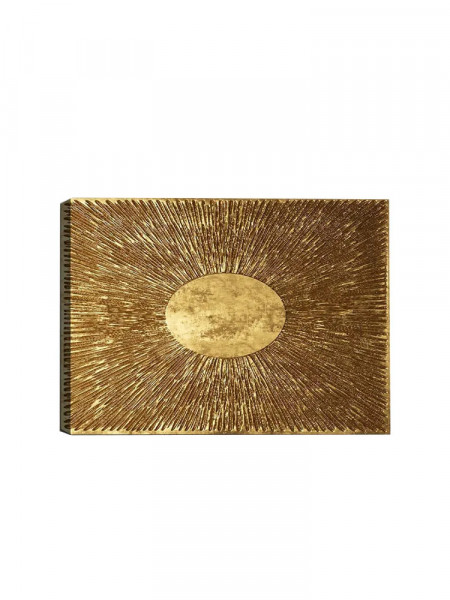 Tablou decorativ Hope, panza/lemn, auriu, 100 x 70 cm