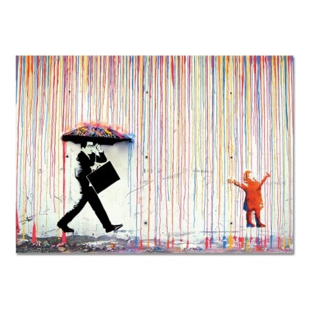 Tablou Happy Larry, panza/lemn, multicolor, 140 x 100 x 5 cm