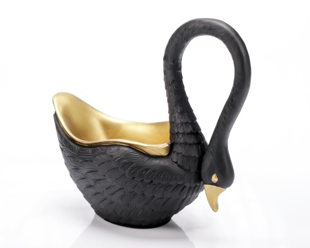 Vaza decorativa " Swan " neagra