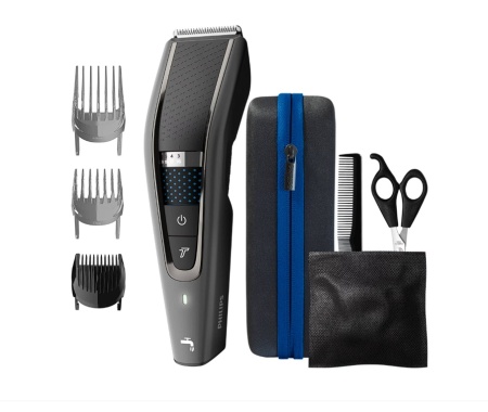 Aparat de tuns PHILIPS HC7650/15, 0.5-28 mm, 28 trepte, Litiu-Ion, Lavabil, Negru/Albastru, Resigilat, Grad A