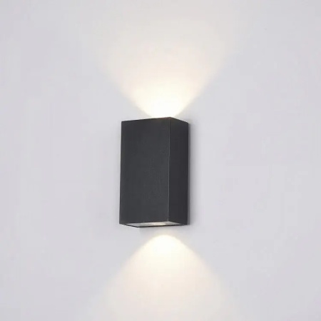 Aplica LED Maytoni Times Square, 6W, negru, IP54, O581WL-L6B