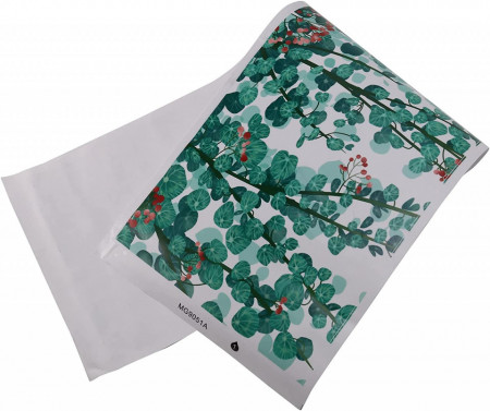 Autocolant de perete Veumoie, model eucalipt, verde, PVC, 85 X 63 cm
