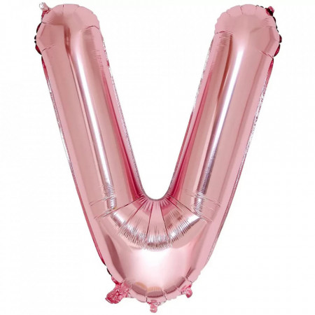 Balon aniversar Maxee, litera V, roz, 40 cm
