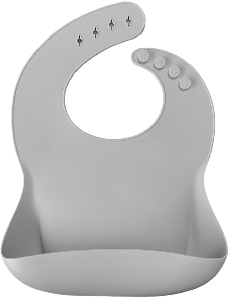 Baveta Basic Bib Minikoioi, 100% Premium Silicone â€“ Powder Grey