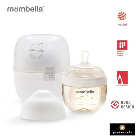 Biberon Anticolici Mombella Breast-Like, 120ml, Tetina S flux lent, PPSU, Ivory