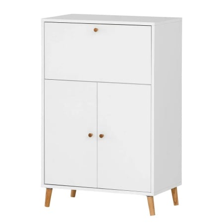 Birou secretaire Serie 500, PAL, alb/natur, 65 x 102 x 39 cm