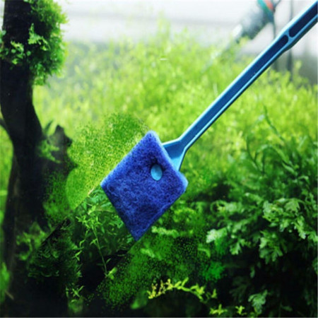 Burete pentru curatare acvariu Digiflex, plastic/textil, albastru, 30 cm