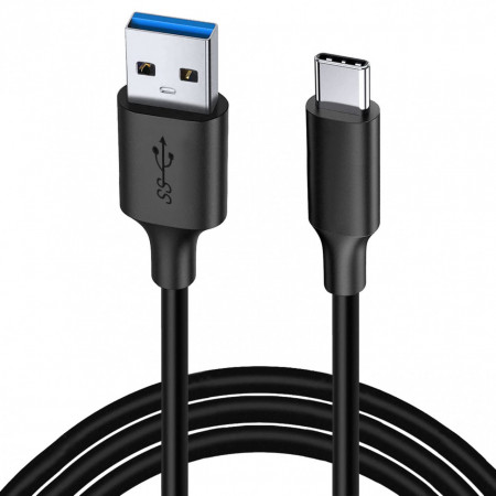 Cablu USB 3.0 la tip C Unidopro, metal/PVC, negru/argintiu, 200 cm