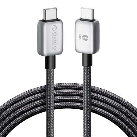 Cablu USB C la USB C Orico, metal/nailon, gri, 60W