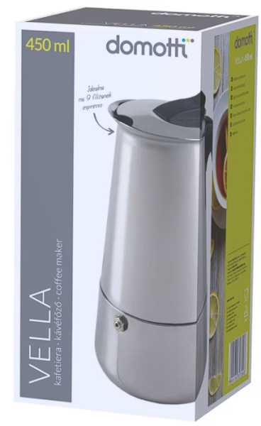 Cafetiera inox, Domotti Vella, 9 portii, Resigilat, Grad A