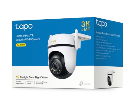 Camera de supraveghere Smart Wireless TP-Link Tapo C530WS Outdoor Pan/Tilt 360 grade, 5MP, 3K, 2880×1620, Starlight Color Night Vision, IP66, Two-Way Audio, Detectarea persoanelor, animalelor de casa si a masinilor, Alarma sonora, Resigilat, Grad A