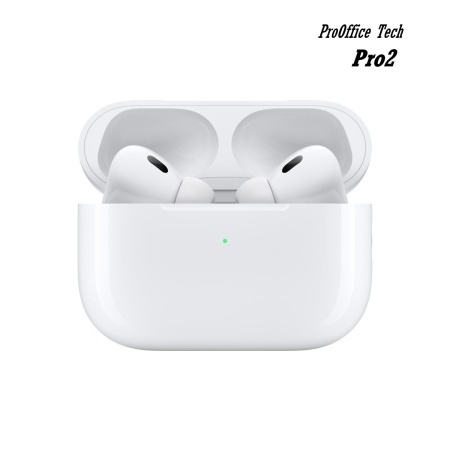 Căști Wireless ProOffice Tech Pro2 – Sunet HD, True Stereo, Bluetooth 5.0, Design Ergonomic, Autonomie Extinsă, Control Tactil, Compatibile iOS/Android, Alb