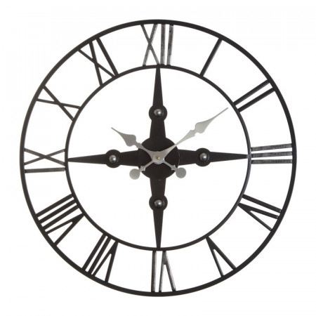 Ceas de perete Maddison din metal, negru, 59cm W x 59cm H x 5cm D - Img 1