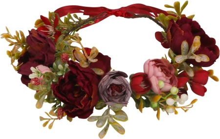 Coronita pentru dama Tiehan, model floral, matase, multicolor