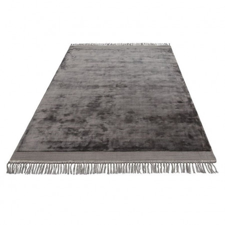 Covor Leonique, textil, gri inchis, 60 x 90 cm