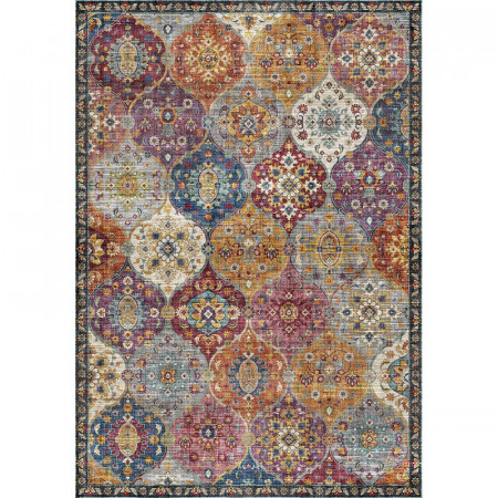 Covor Selkirk Flatweave albastru / violet, 160 x 230cm - Img 1