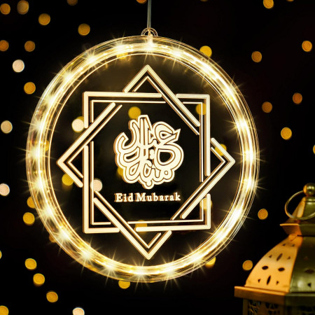 Decoratiune iluminata de Ramadan Enhon, PVC, alb cald, LED, 20 cm