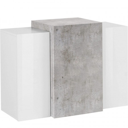 Dulap de perete Coro Tecnos, functie push to open, lemn melaminat, gri/alb, 90 x 38 x 66 cm