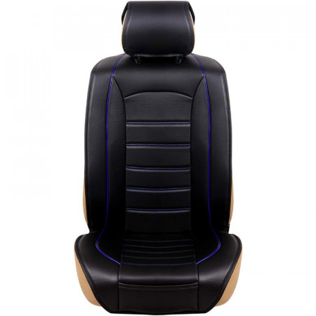 Husa scaun auto pentru camioane si SUV-uri TOYOUN, piele PU, negru/albastru, 132 x 54 cm