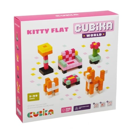 Joc Din Lemn, Set de constructii, Cubika, World Kitty Flat