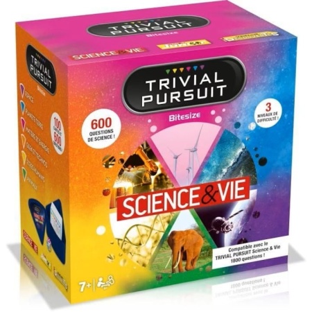 Joc educativ Trivial Pursuit Travel Science &amp; Life, Winning Moves, 600 intrebari, 2-6 jucatori, Resigilat, Grad A - Img 1