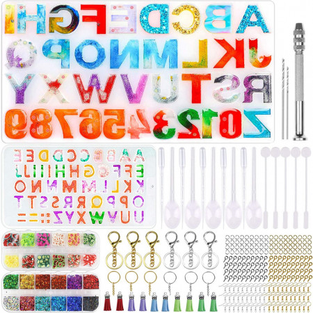 Kit de turnare Osugin, cu matrita si accesorii, metal/silicon, multicolor, 294 piese