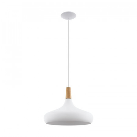 Lustra tip pendul Kaylen, metal/lemn, alb, 40 x 40 x 110 cm - Img 1