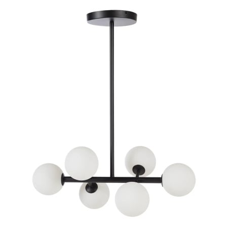 Lustra tip pendul KJUL, 6 lumini, metal/sticla, negru/alb, 60 x 70 x 33 cm