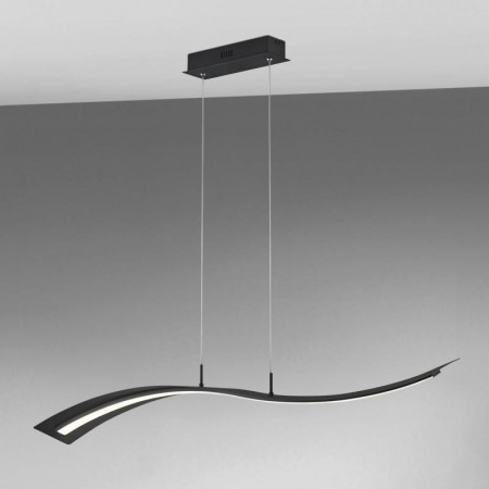 Lustra tip pendul Trio Salerno, LED, metal, negru, 12 x 115 cm - Img 1